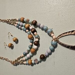 Bay Studio Blue and Brown Beaded Necklace